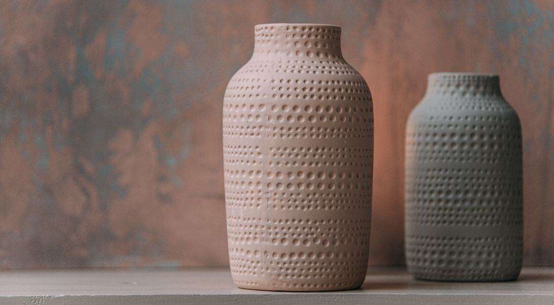 Ceramic Vases on a White Surface