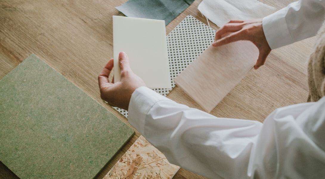 Interior Designer Selecting Materials