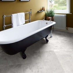 Modern Bathroom with Bathtub and Vinyl tile Flooring Polyflor Camaro Arctic Slate_Bathroom