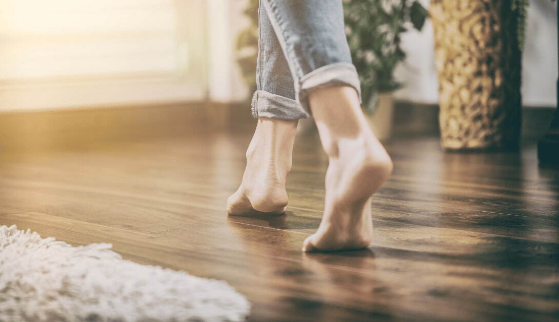 Womens feet on Flooring