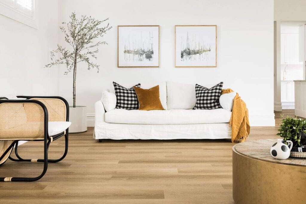 Modern Living Room setting with Vinyl Floors Signature LR