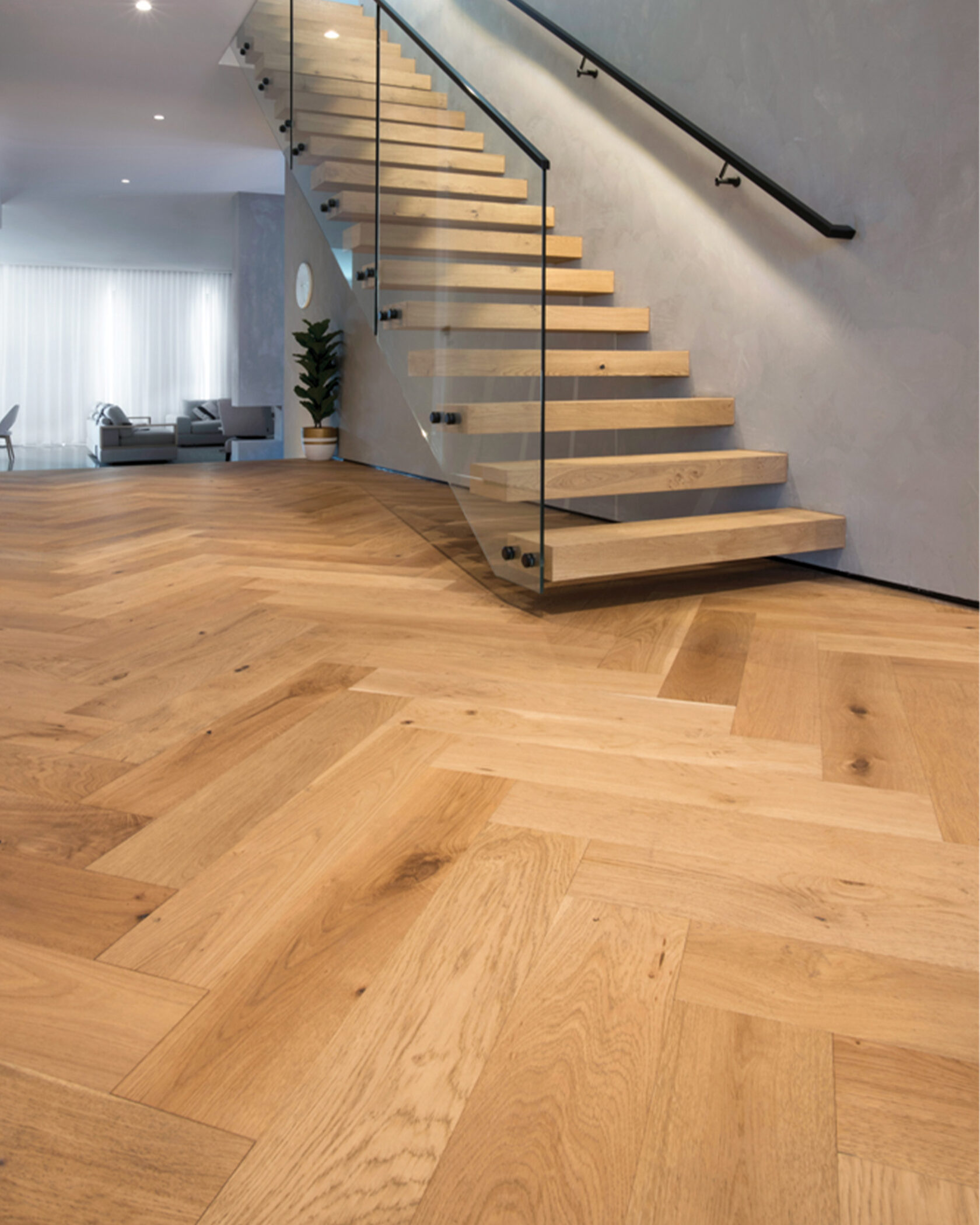 GrandOak Herringbone Timber Flooring – Lifestyle Image 1 | Floorworld