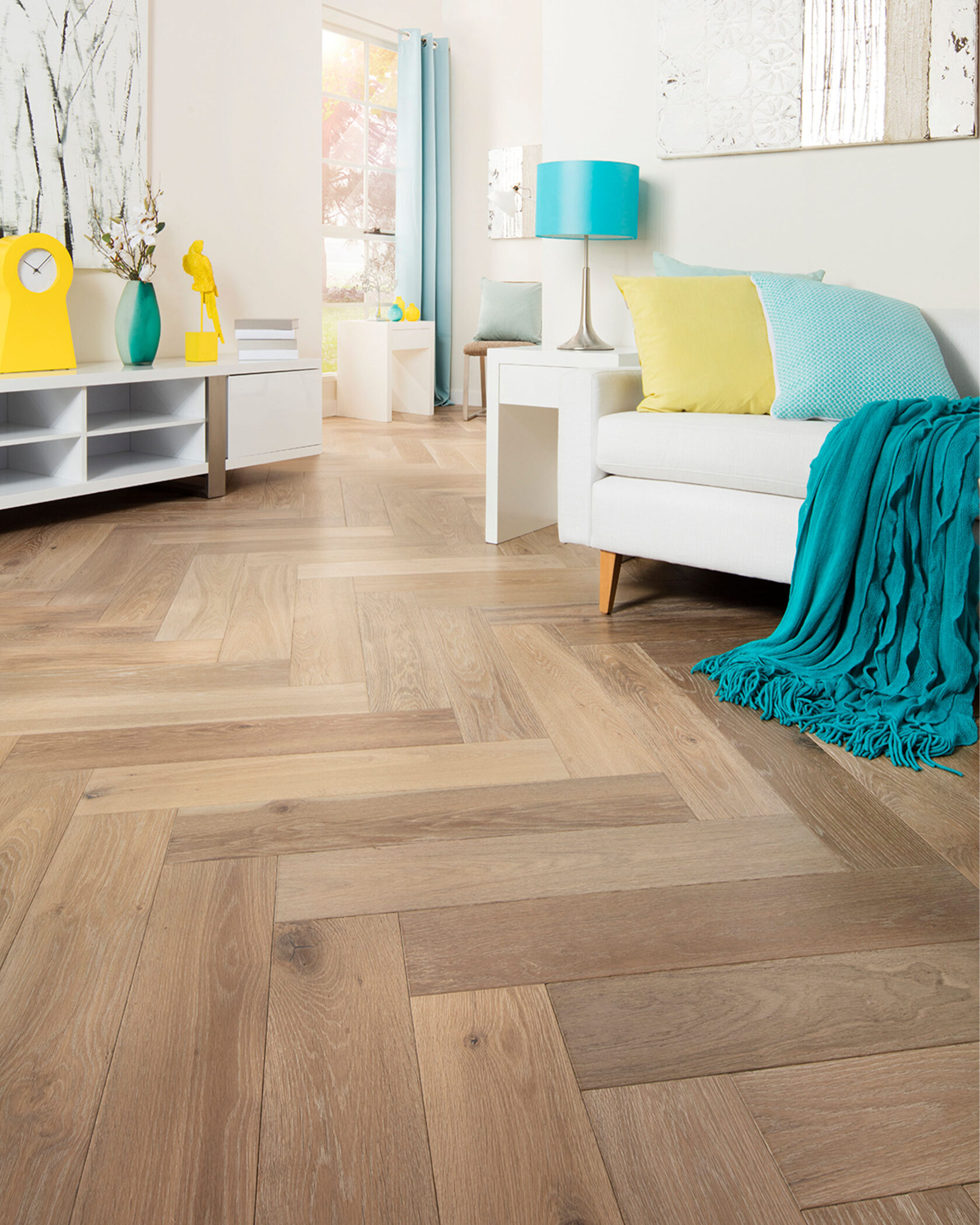 GrandOak Herringbone Timber Flooring – Lifestyle Image 2 | Floorworld