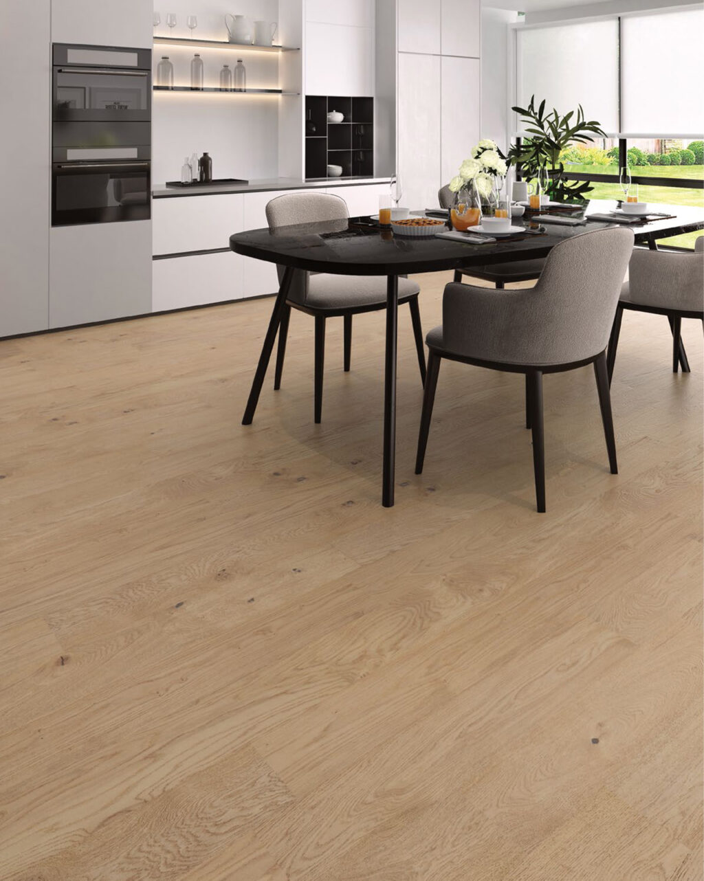 Dining room in modern home with chairs