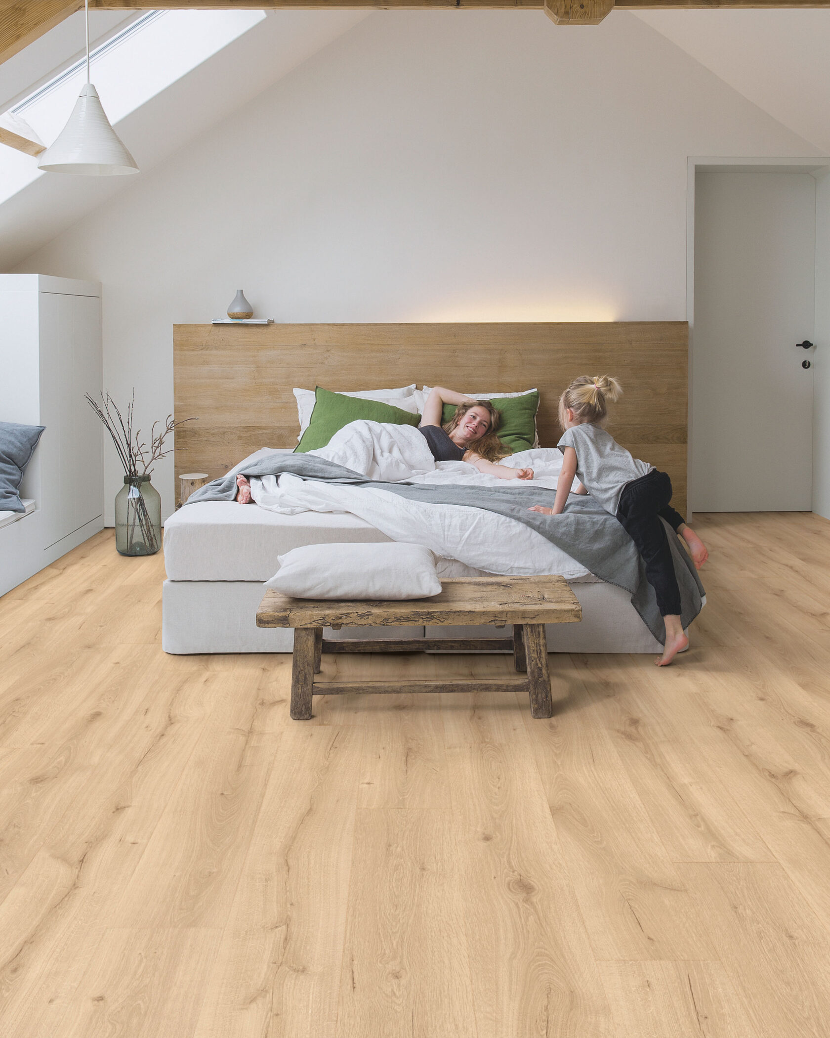Laminate flooring in bedroom