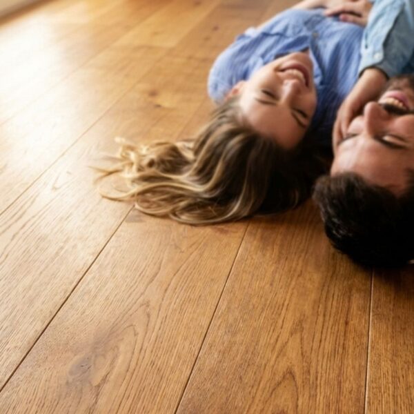 timber flooring luxury living young couple